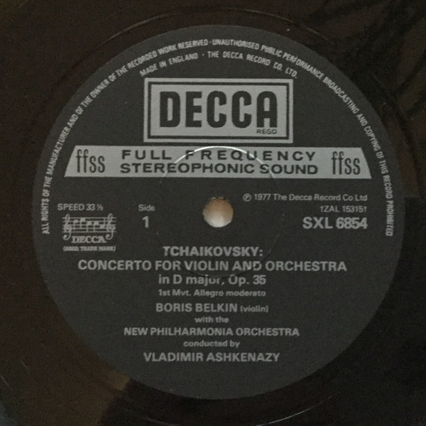Boris Belkin, Pyotr Ilyich Tchaikovsky, New Philharmonia Orchestra, Vladimir Ashkenazy-2