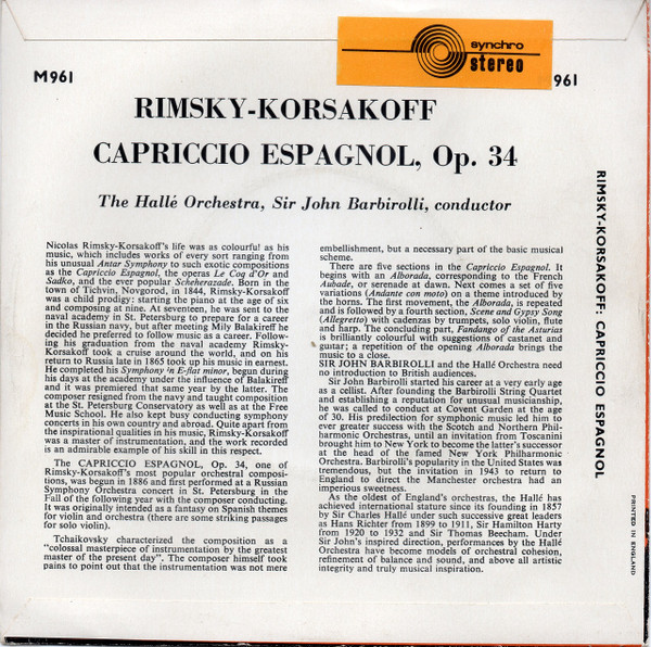 Nikolai Rimsky-Korsakov, Hallé Orchestra, Sir John Barbirolli-1
