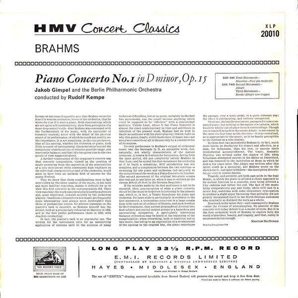 Johannes Brahms, Jakob Gimpel, Berliner Philharmoniker, Rudolf Kempe-1
