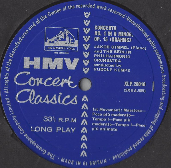 Johannes Brahms, Jakob Gimpel, Berliner Philharmoniker, Rudolf Kempe-2