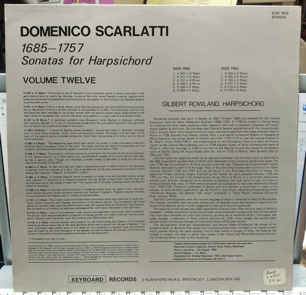 Gilbert Rowland, Domenico Scarlatti-1