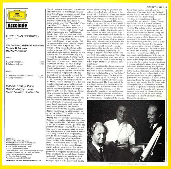 Ludwig van Beethoven, Wilhelm Kempff, Henryk Szeryng, Pierre Fournier-1