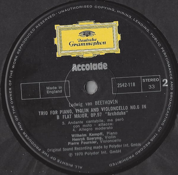 Ludwig van Beethoven, Wilhelm Kempff, Henryk Szeryng, Pierre Fournier-3