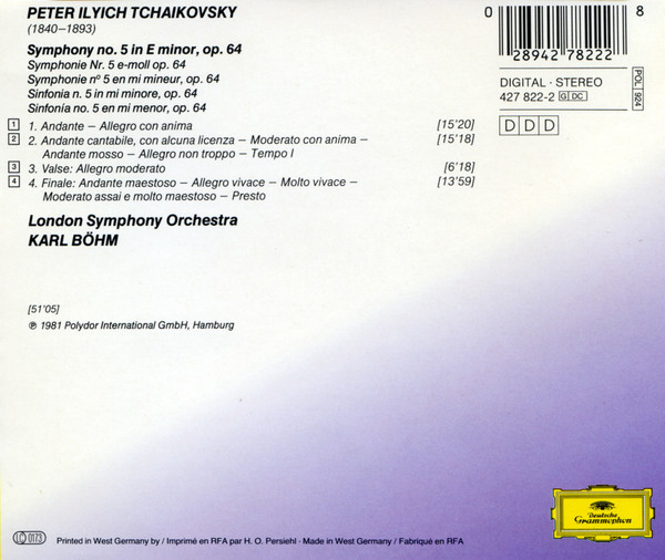 Pyotr Ilyich Tchaikovsky, London Symphony Orchestra, Karl Böhm-1