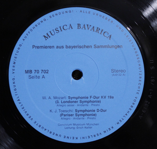Wolfgang Amadeus Mozart, Carlo Giuseppe Toeschi, Rochus Dedler, Convivium Musicum Of Munich, Erich Keller (2)-2