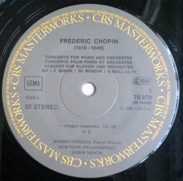 Frédéric Chopin, Murray Perahia, New York Philharmonic, Zubin Mehta-2