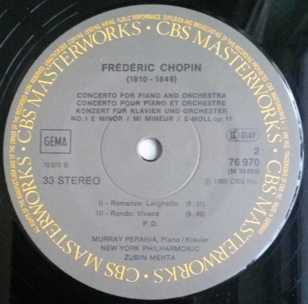 Frédéric Chopin, Murray Perahia, New York Philharmonic, Zubin Mehta-3