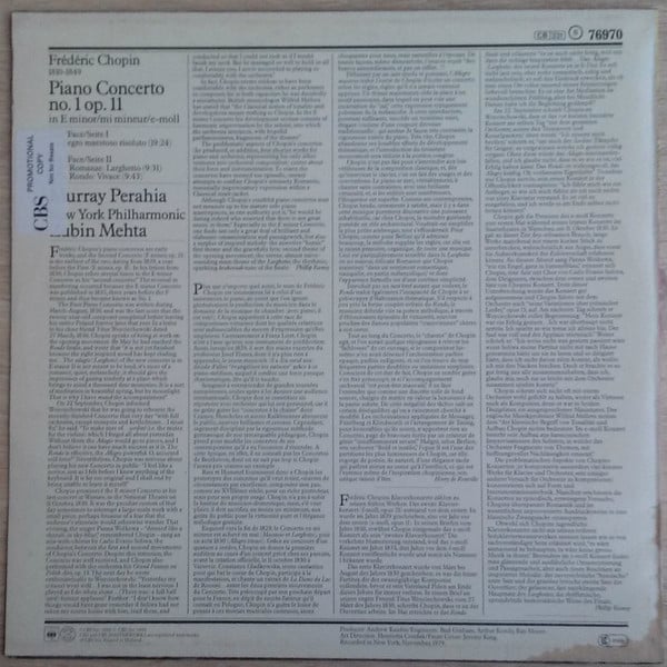 Frédéric Chopin, Murray Perahia, New York Philharmonic, Zubin Mehta-1