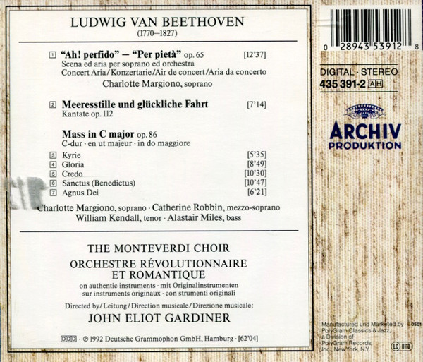 Ludwig van Beethoven - Charlotte Margiono · Catherine Robbin, William Kendall · Alastair Miles, The Monteverdi Choir, Orchestre Révolutionnaire Et Romantique, John Eliot Gardiner-1