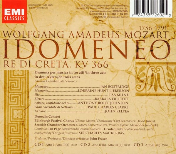 Wolfgang Amadeus Mozart - Ian Bostridge, Lorraine Hunt Lieberson, Lisa Milne, Barbara Frittoli, Anthony Rolfe Johnson, Edinburgh Festival Chorus, Scottish Chamber Orchestra, Sir Charles Mackerras-1