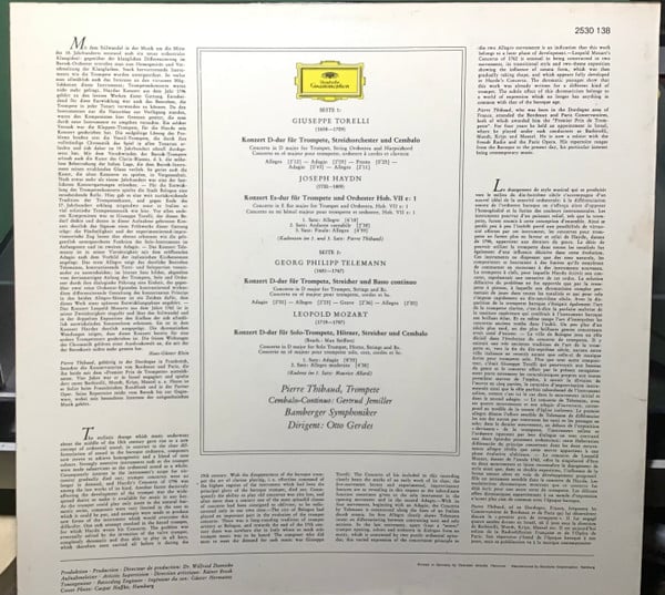 Georg Philipp Telemann / Giuseppe Torelli / Leopold Mozart / Joseph Haydn / Pierre Thibaud, Bamberger Symphoniker, Otto Gerdes-1
