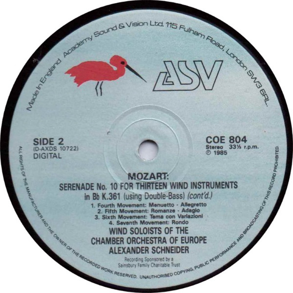 Wolfgang Amadeus Mozart - Wind Soloists Of The Chamber Orchestra Of Europe, Alexander Schneider-3
