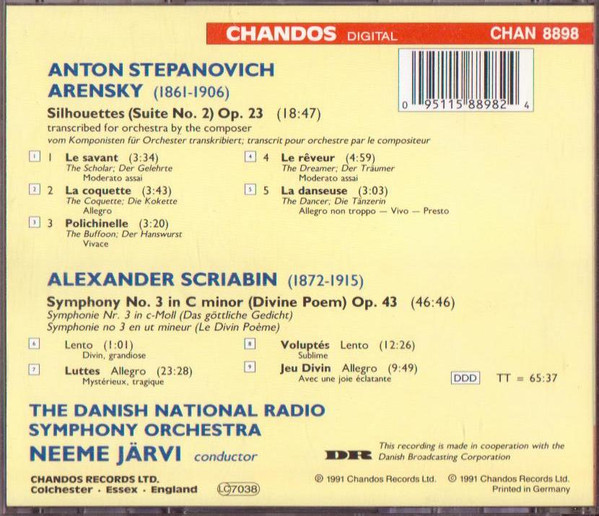 Alexander Scriabin / Anton Stepanovich Arensky - Danmarks Radios Symfoniorkester, Neeme Järvi-1