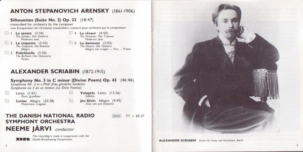 Alexander Scriabin / Anton Stepanovich Arensky - Danmarks Radios Symfoniorkester, Neeme Järvi-3