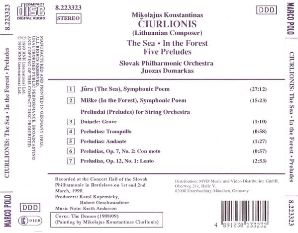Mikalojus Konstantinas Čiurlionis - Slovak Philharmonic Orchestra, Juozas Domarkas-1