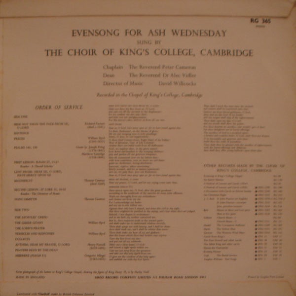 The King's College Choir Of Cambridge, David Willcocks-1