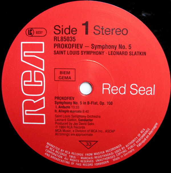 Sergei Prokofiev, Saint Louis Symphony Orchestra, Leonard Slatkin-1