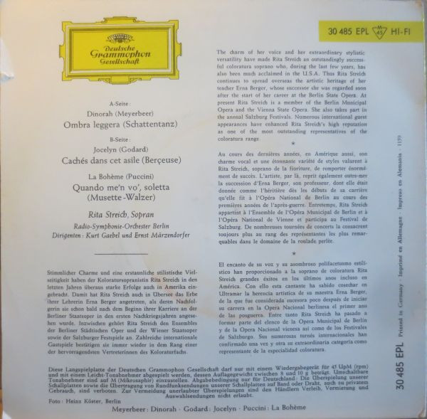 Rita Streich – Giacomo Meyerbeer / Benjamin Godard / Giacomo Puccini-1