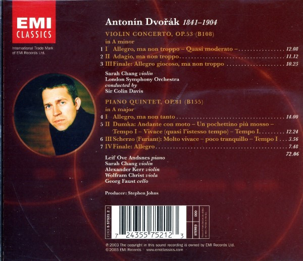 Antonín Dvořák - Sarah Chang, Leif Ove Andsnes, Alexander Kerr, Wolfram Christ, Georg Faust, London Symphony Orchestra, Sir Colin Davis-2