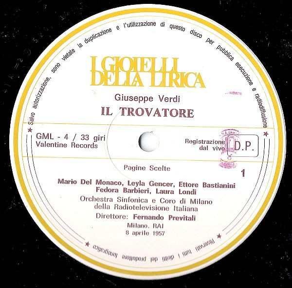 Giuseppe Verdi - Mario del Monaco, Leyla Gencer, Ettore Bastianini, Orchestra Sinfonica Di Milano Della RAI E Coro Di Milano Della RAI, Fernando Previtali-2