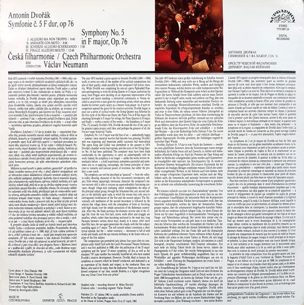 Antonín Dvořák, The Czech Philharmonic Orchestra, Václav Neumann-1