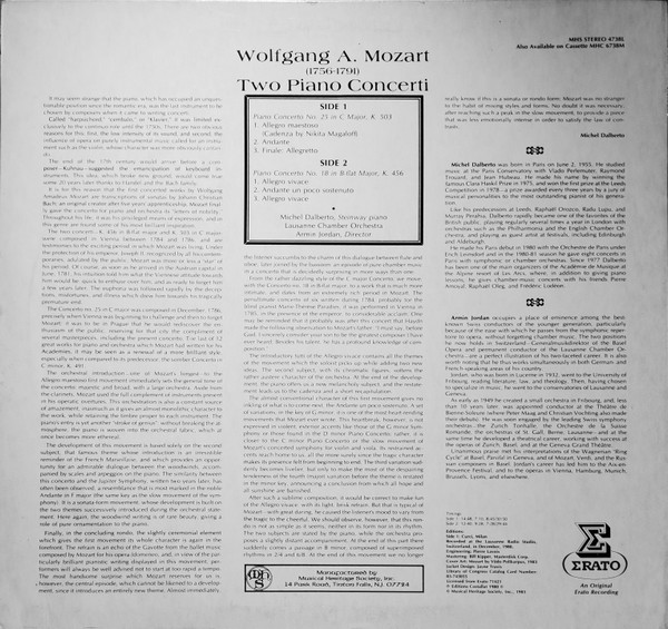 Wolfgang Amadeus Mozart, Michel Dalberto, Orchestre De Chambre De Lausanne, Armin Jordan-1