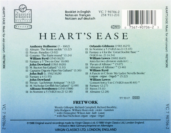 Anthony Holborne, William Byrd, John Dowland, John Bull, Orlando Gibbons, William Lawes, Alfonso Ferrabosco (2) - Fretwork-3