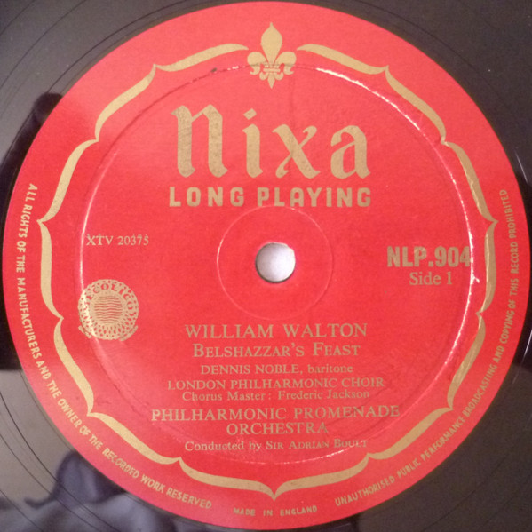 Sir William Walton - The Philharmonic Promenade Orchestra, London Philharmonic Choir, Dennis Noble Conducted By Sir Adrian Boult-2