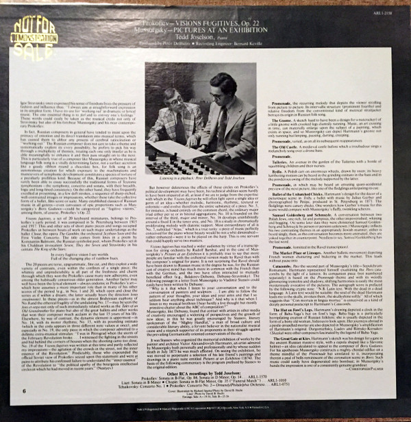Tedd Joselson, Modest Mussorgsky, Sergei Prokofiev-1