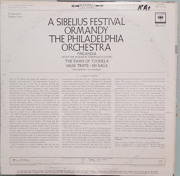 Jean Sibelius / The Philadelphia Orchestra / Eugene Ormandy-1