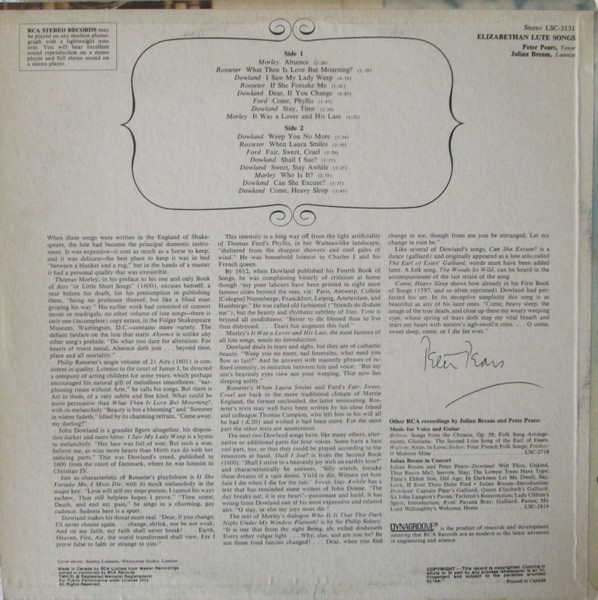 Julian Bream / Peter Pears - John Dowland • Thomas Ford • Thomas Morley • Philip Rosseter-1