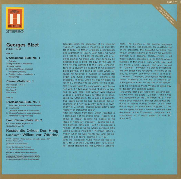 Georges Bizet, Willem Van Otterloo, Residentie Orkest-1