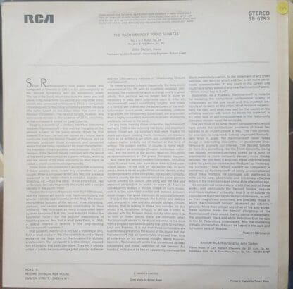 Plays The Rachmaninoff Piano Sonatas (UK 1968):John Ogdon - Image 2