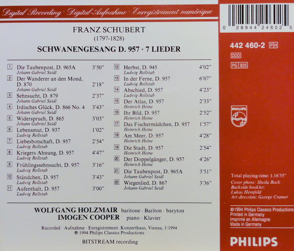 Franz Schubert, Wolfgang Holzmair, Imogen Cooper-1