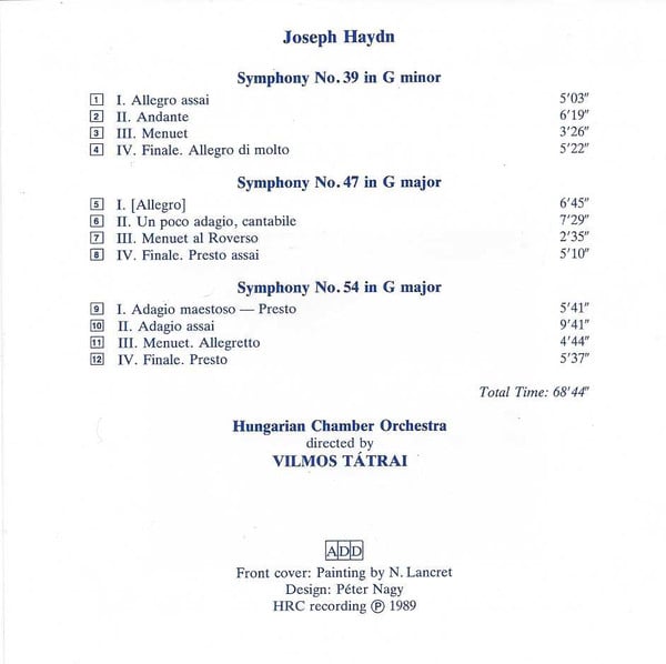Joseph Haydn, Hungarian Chamber Orchestra, Vilmos Tátrai-1