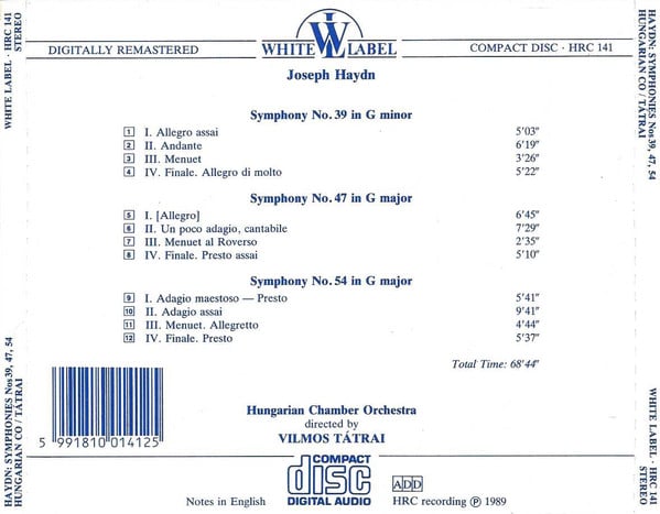 Joseph Haydn, Hungarian Chamber Orchestra, Vilmos Tátrai-2