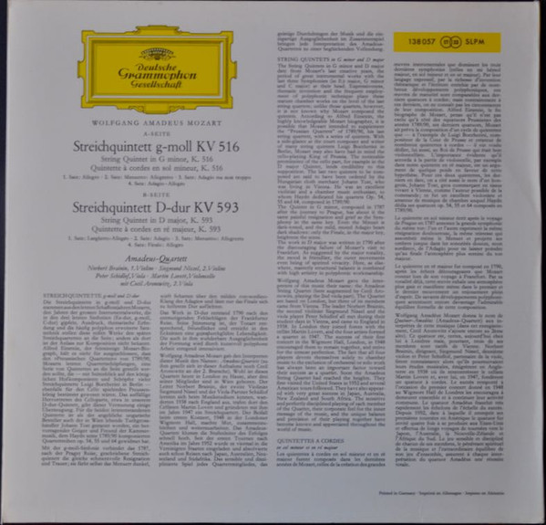 Wolfgang Amadeus Mozart, Amadeus-Quartett mit Cecil Aronowitz-1