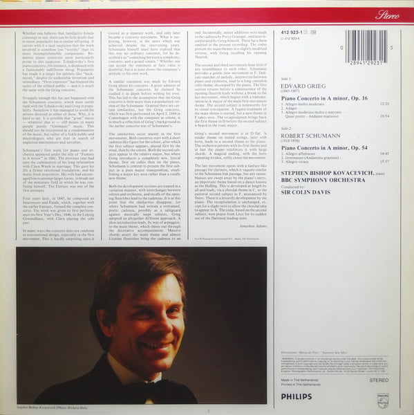 Edvard Grieg / Robert Schumann - Stephen Bishop-Kovacevich • BBC Symphony Orchestra • Sir Colin Davis-1