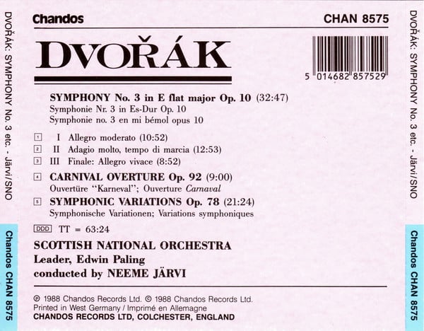 Antonín Dvořák, Royal Scottish National Orchestra Conducted By Neeme Järvi-1