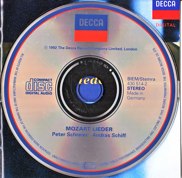 Wolfgang Amadeus Mozart - Peter Schreier, András Schiff-2