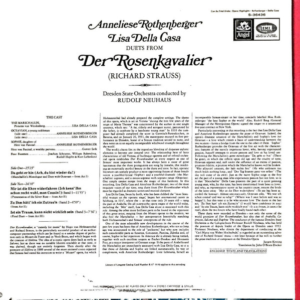 Richard Strauss, Staatskapelle Dresden, Rudolf Neuhaus, Anneliese Rothenberger, Lisa Della Casa-1