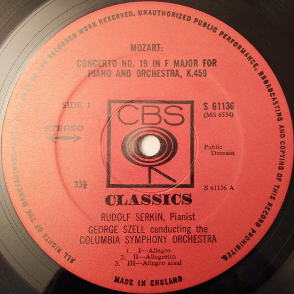 Wolfgang Amadeus Mozart / Rudolf Serkin, George Szell, The Cleveland Orchestra-2