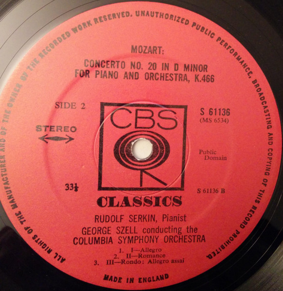 Wolfgang Amadeus Mozart / Rudolf Serkin, George Szell, The Cleveland Orchestra-3