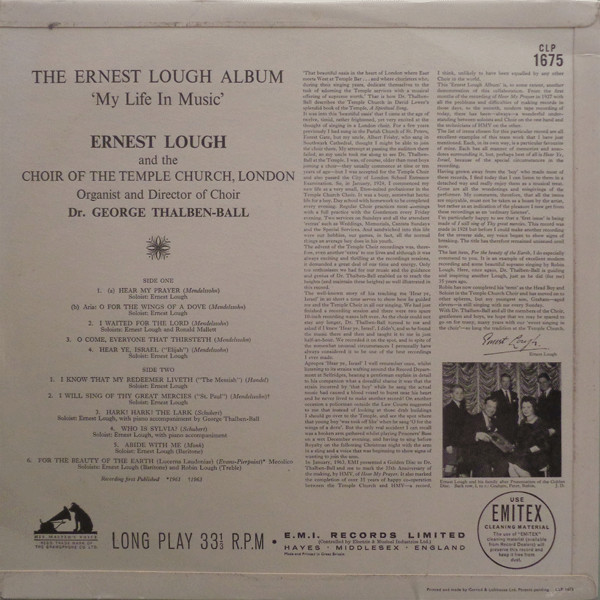 Ernest Lough, The Choir Of The Temple Church, George Thalben-Ball-1
