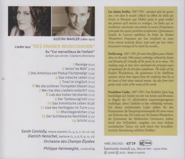 Gustav Mahler - Sarah Connolly / Dietrich Henschel, Orchestre Des Champs Elysées, Philippe Herreweghe-2