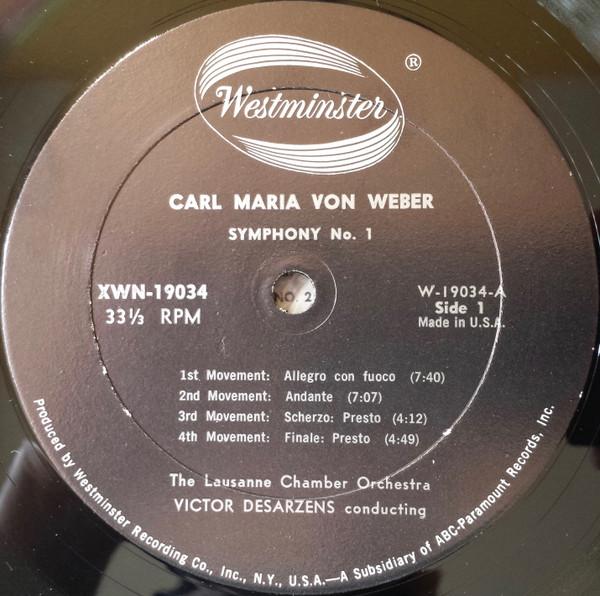 Carl Maria von Weber, Orchestre De Chambre De Lausanne, Victor Desarzens-2
