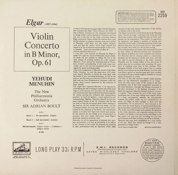 Yehudi Menuhin, Sir Adrian Boult - Sir Edward Elgar-1