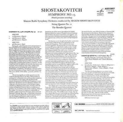 Shostakovitch: Symphony No 15 (UK 1972):Maxim Shostakovich - Image 2