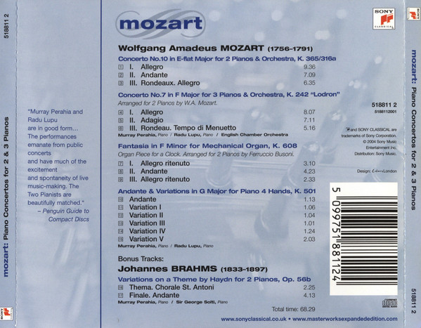 Wolfgang Amadeus Mozart - English Chamber Orchestra, Murray Perahia • Radu Lupu-1