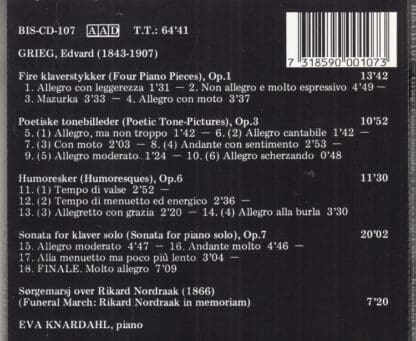 Grieg The Complete Piano Music Volume IV:Eva Knardahl - Image 2